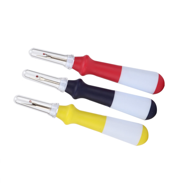 3 stk. sømripper i farverigt, holdbart rustfrit stål med ergonomiske håndtag, trådopriver til syning, broderi og quiltning029
