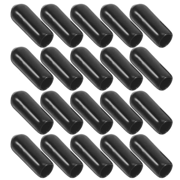 100 stk 5 mm sorte PVC-gevindhætter, fleksible endehætter til bolte, skruer, rør, møbler og elektrisk isolering