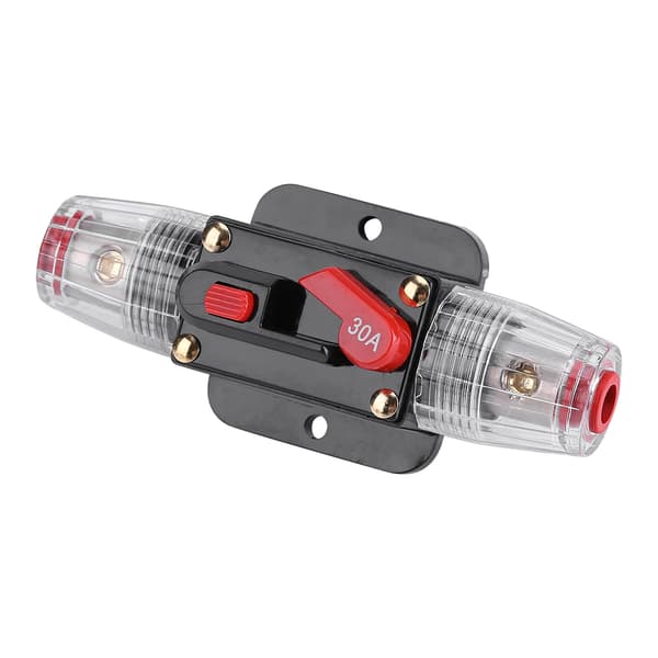 DC12V-24V Bil Strømafbryder Reset Inline Sikring Inverter Audio/Video System Beskyttelse (30A)