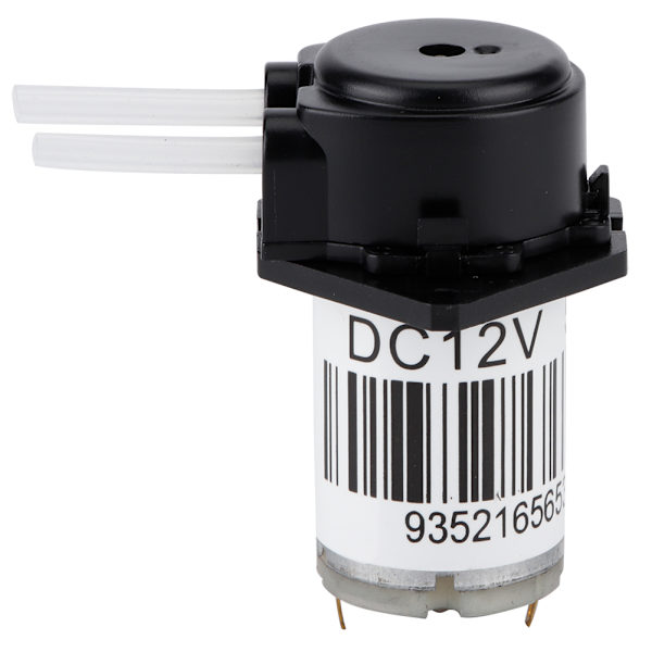 Svart platt mini peristaltisk pump silikonrör självsugande vattenpump för experimentanalys (12V)