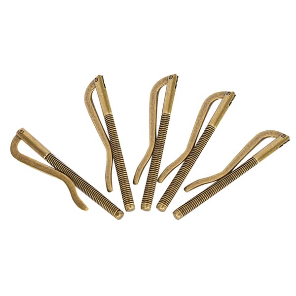 5 stk. pengeklipsfjær, rustfri, galvanisert stål, 75 mm for lommebok i lær (bronse)