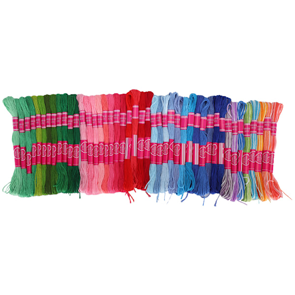 44 stk broderigarn krysssting floss gradient farge polyester bomullsspoler 8 meter