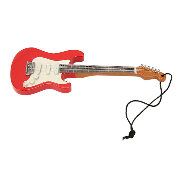 Miniatyrgitarr Modell Simulering Innovativ Trä Elektrisk Gitarr Modell med Hängrep för Presenter Dekor 01