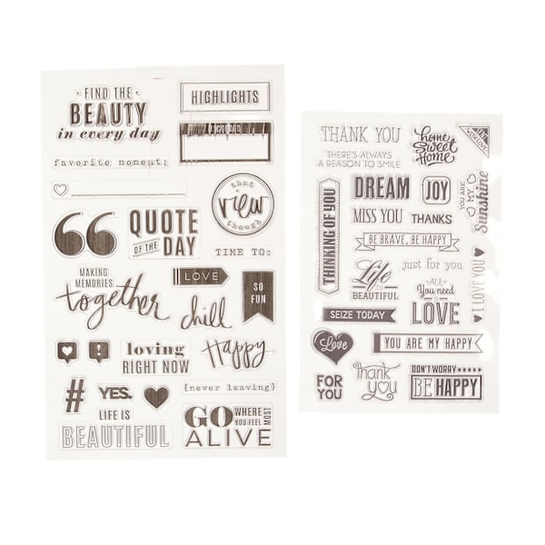 Clear Stamps Durable Fashionable Transparent Seal Stamps with English Word Phrases Pattern for Scrapbooking DIY Crafts