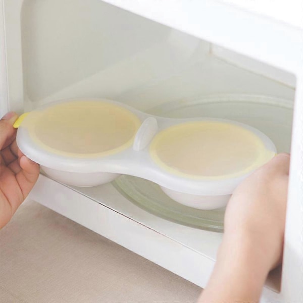 Äggkokare med sil för äggula, Mikrovågsugnsäggkokare, Non-stick-egenskaper, Äggkopp för mikrovågsugn, Dubbel äggkokare, Köksredskap, BPA-fri