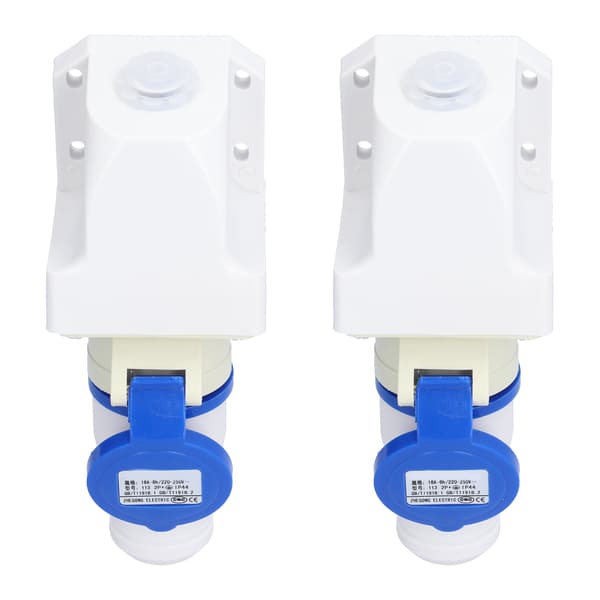 2 sæt industriel stikdåse 3-polet cirkulær strømstik tilbehør 220-250V 16A 2P+E