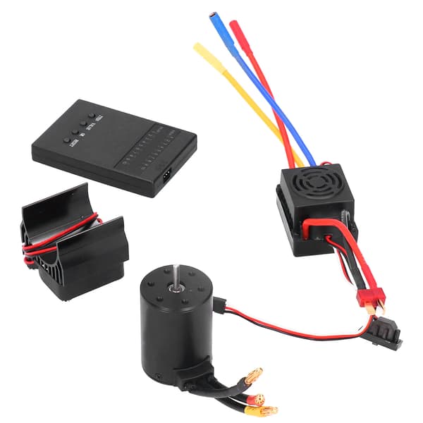 3650 3100KV Børsteløs Motor 60A ESC Programmeringskort Køleplade til 1:10 RC Bil