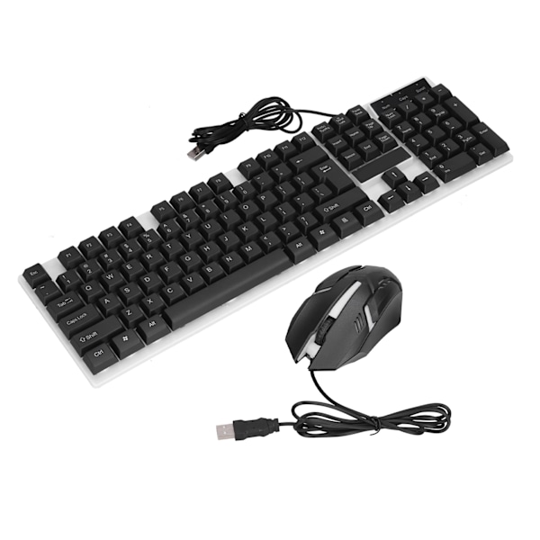 USB-tastatur og mus, holdbar ABS, komfortabel, ergonomisk, datatilbehør for kontor og hjem