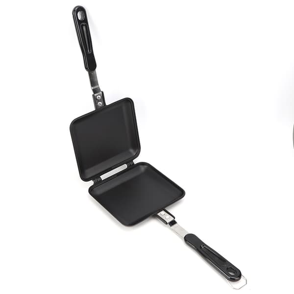 Sandwichmaker i aluminiumslegering, dobbeltsidig non-stick stekepanne til frokost