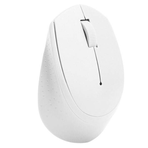 2,4 GHz mus - lydløs, ergonomisk, mini, bærbar med trådløs modtager til stationær computer, bærbar computer - hvid