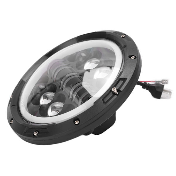 7in 80W Rund Motorcykel LED Forlygte Amber Hvid DRL Halo Ring Vinkeløjne Udskiftning til Land Rover Defender 90 1997