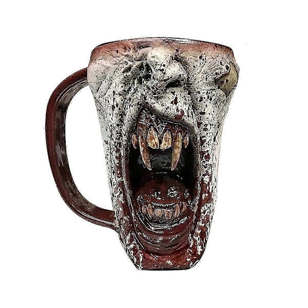 3D Kraniemug Drikkekop Skelet Gotisk Resin Øl Kaffe Krus Tekop Halloween