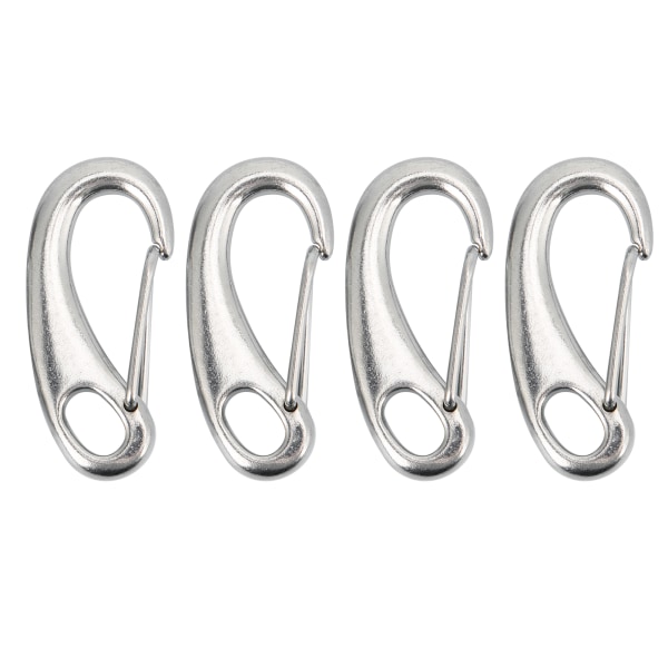 4 stk 70mm Heavy Duty Snap Rope Hook Rustfritt Stål Spring Snap Hook Clip Marine Grade Karabiner