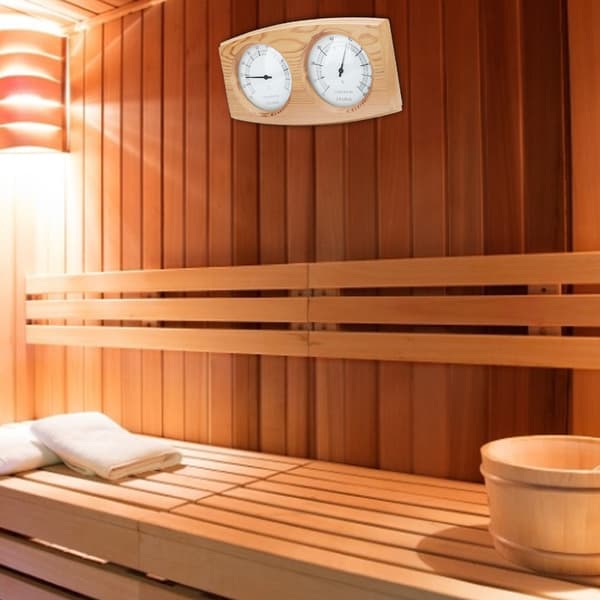 2-i-1 Træ Termo-hygrometer Termometer Hygrometer Sauna Dampbad Tilbehør