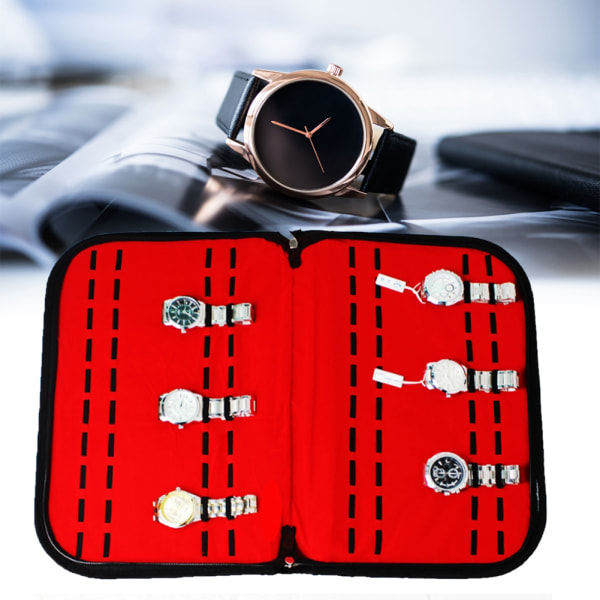20 Slot PU Lint Watch Opbevaringsboks Organizer Lynlås Collection Case Container Decoration