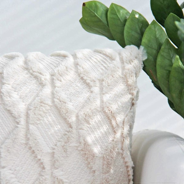 Plysch Kort Ull Sammet Dekorativa Prydnadskuddar Lyxig Stil Kuddfodral Fuskpäls Örngott för Soffa Sovrum 2-pack 45 x 45 cm Beige