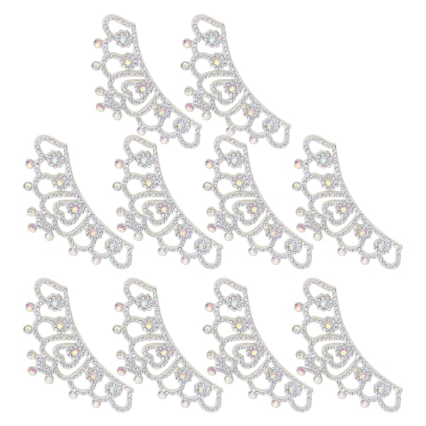 10 STK Rhinestones Tyg Applikation Kronformade lappar Kläder Tillbehör8,8x4,5cm Vit blomtyp