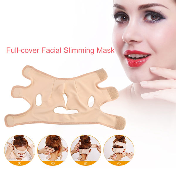 Facial Slimming Mask Slimming Bandage Ansiktsbehandling Dubbelhakvård Viktminskning Ansiktsbälten M