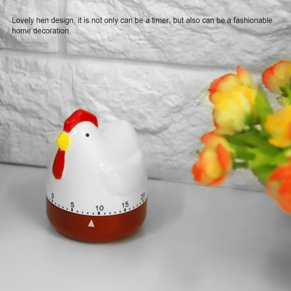 Lovely Chicken Timer Mekanisk Kjøkken Matlaging Vekkerklokke for Home Decor Timing Påminnelse