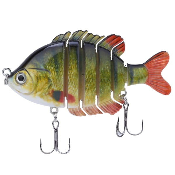 Bionic multiple segmenter agn fisk lokke tilapia form med diskant krog fiskegrej 8,5 cm3#