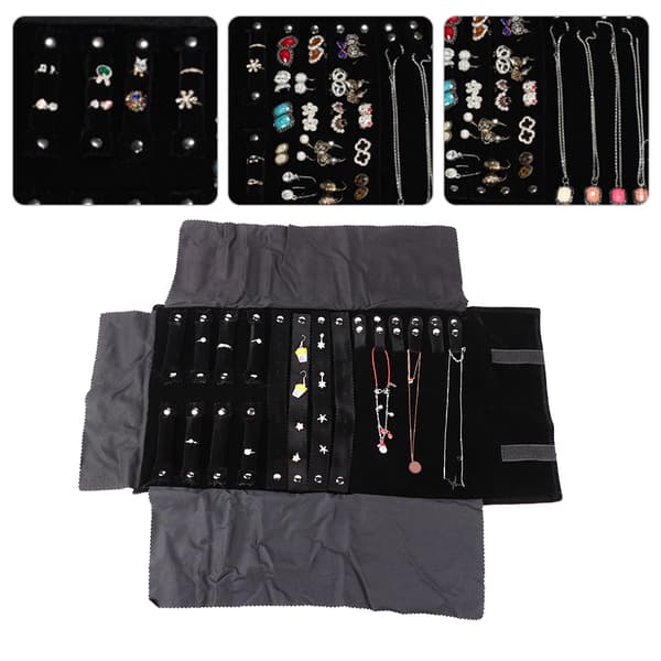 Multifunksjonell smykkeoppbevaringspose Øredobber Halskjede Armbånd Organizer Holder