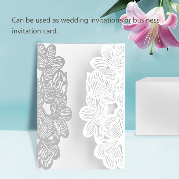 10 stk/sett Europeisk stil utskåret personlig bryllupsinvitasjonskort til fest (#4)
