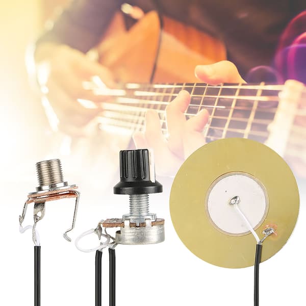 Guitar Piezo Transducer Pickup til Guitar Violin Ukulele Mandolin Banjo Sort