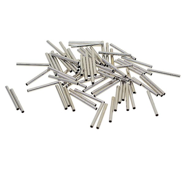 5 x 50 x 20 x 2 mm Slät Lång Rakt Rör Nudel Pärla Smyckestillverkning Vitguld
