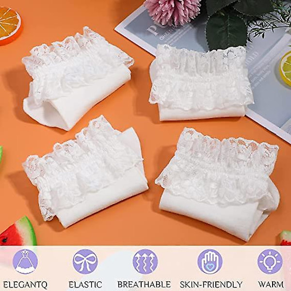 Ankelstrumpor med volangspets - 3-pack