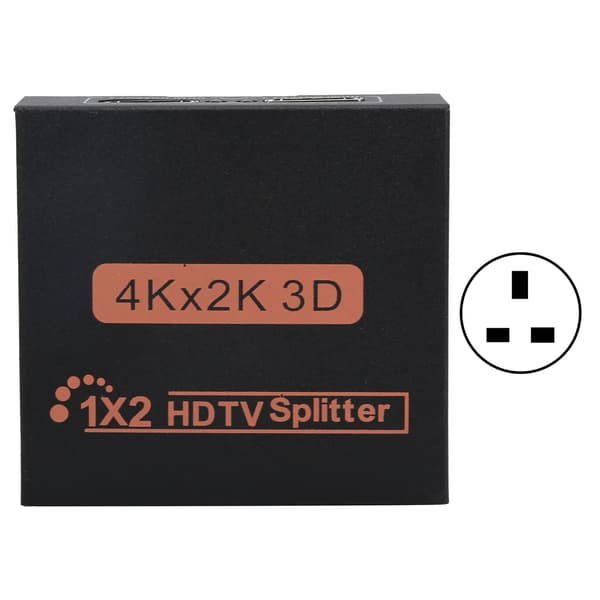 High Definition Multimedia Interface Splitter 4Kx2K 1-In 2-Out Datortillbehör 100-240VUK-kontakt