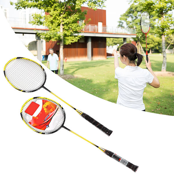 1 par badmintonracketar i aluminiumlegering med hög hållfasthet och bärväska