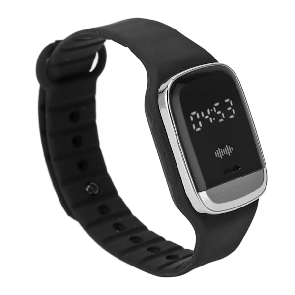 Ultralydsafvisende urremme Time Display Temperaturovervågning USB Genopladeligt Repellent Armbånd Sort