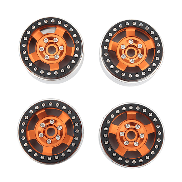 4 st RC-hjulfälgar 1,9 tum metallersättning RC-bilhjul för SCX10 90046 AXI 03007 TRX4 REDCAT MST 1/10 RC-bil orange