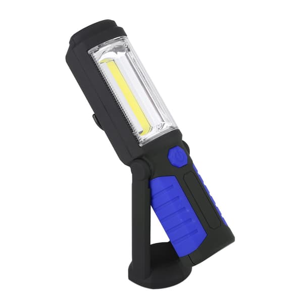3W Oppladbart COB LED Lommelykt Camping Nødlys Arbeidslys med Magnetisk Stativ Blå