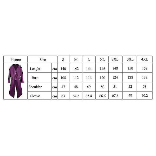 Keskiaikainen Retro Tuxedo Punk Miesten Asuste Purppuralla