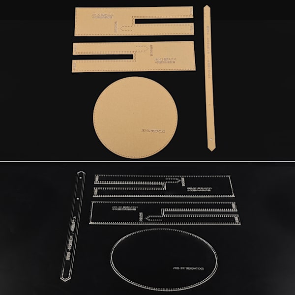 Læder Craft Klar Akryl Skuldertaske Rund Taske Mønster Stencil skabelon DIY JBX-32