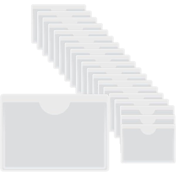 Protective Self Adhesive Card Pockets - Set of 20 Clear Plastic Stickers (12x6cm Inner Size)