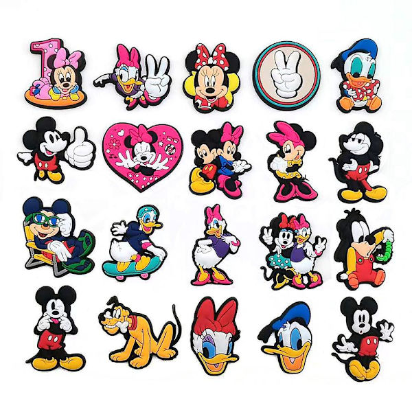 Mickey og Minnie Crocs Sko tilbehør Kit - 20 stk. Blomster dekorative spænder