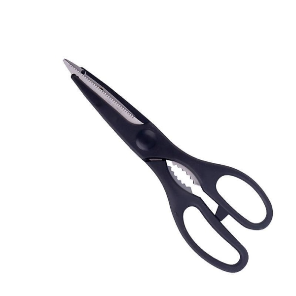 Stainless Steel Kitchen Scissors with Bottle Opener - Multi Purpose Shears 21cm (8.3') - Black