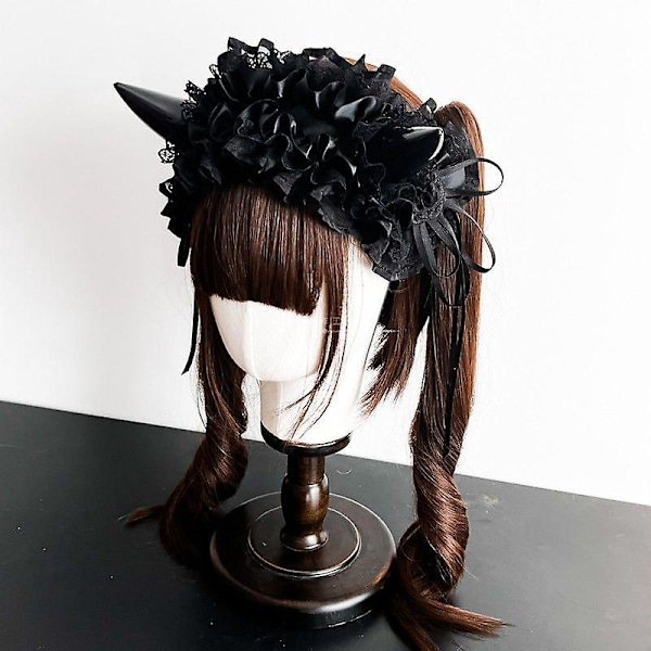Hodebånd med blonde-djevelhorn - Gothic Halloween-hårtilbehør til fest