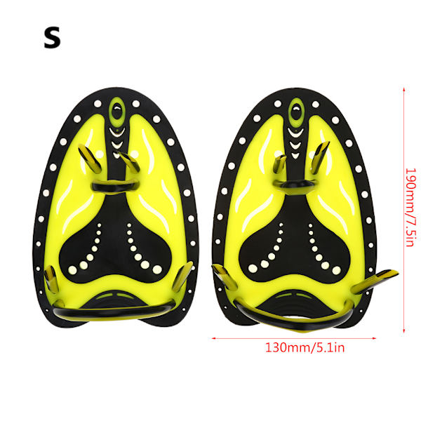WAL Simning Dykning Handfenor Paddlar Webbed Training Fen Scuba Utrustning (Gult S)