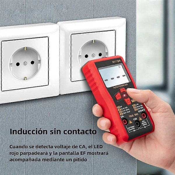Smart Tester Mini M118A 6000 Teller Digitalt Multimeter med Lys Håndholdt Data Hold Auto Rms Transistor Meter