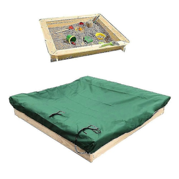 Støvtæt Beskyttelses Sandkasse Cover Vandtæt Sandkasse Pool Cover Zekai Grøn 120*120