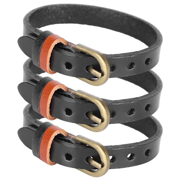 3 st äkta läderarmband Punk Vintage handledsdekoration för studenter