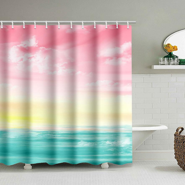 Anti-skimmel vandtæt bruseforhæng med sjældent Pearl Gradient Design, anti-bakteriel og vaskbar - 150x180 cm