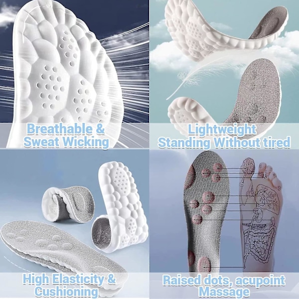 Ortopediset urheilulliset pohjalliset unisex-kengille - Super Soft Arch Support, Musta 45-46