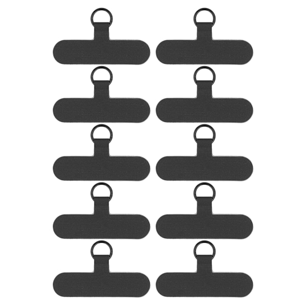 10 stk. Telefon Tether Tab Universal Mobiltelefon Lanyard Patch Uden Klæbemiddel Til De Fleste Smartphones Forhindrer Tab Sort