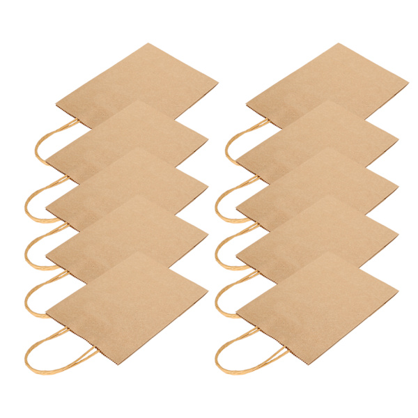 50 stk gavepapirpose Genanvendelig Kraft gaveindkøbsposer til festbryllup 15x8x21cm