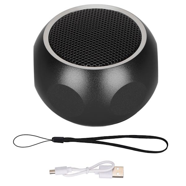 Mini bärbar Bluetooth-högtalare söt liten trådlös högtalare med snöre för dusch cykel bil resaSvart