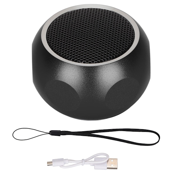 Mini kannettava Bluetooth-kaiutin, söpö pieni langaton kaiutin, jossa rannehihna suihkuun, pyörään, autoon, matkustamiseen, musta
